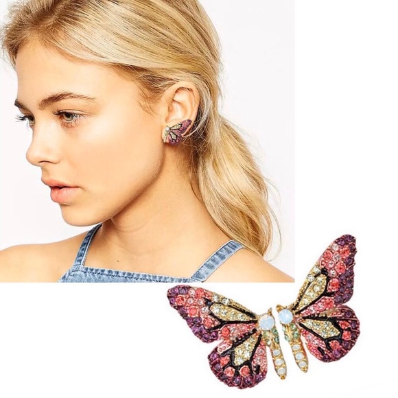 🔆3/$30 New Crystal Butterfly Earrings